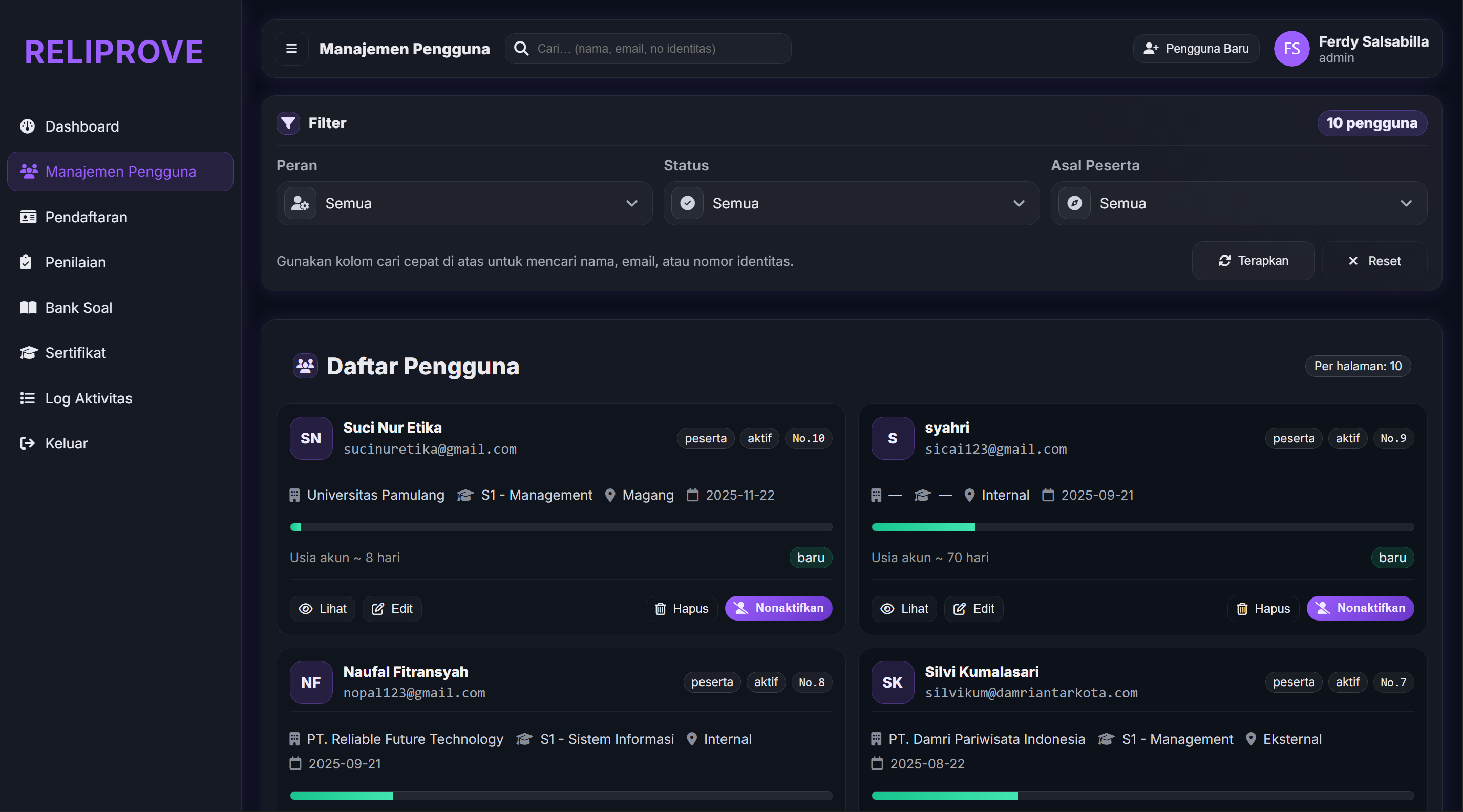 Assessment & Certification Platform preview 3